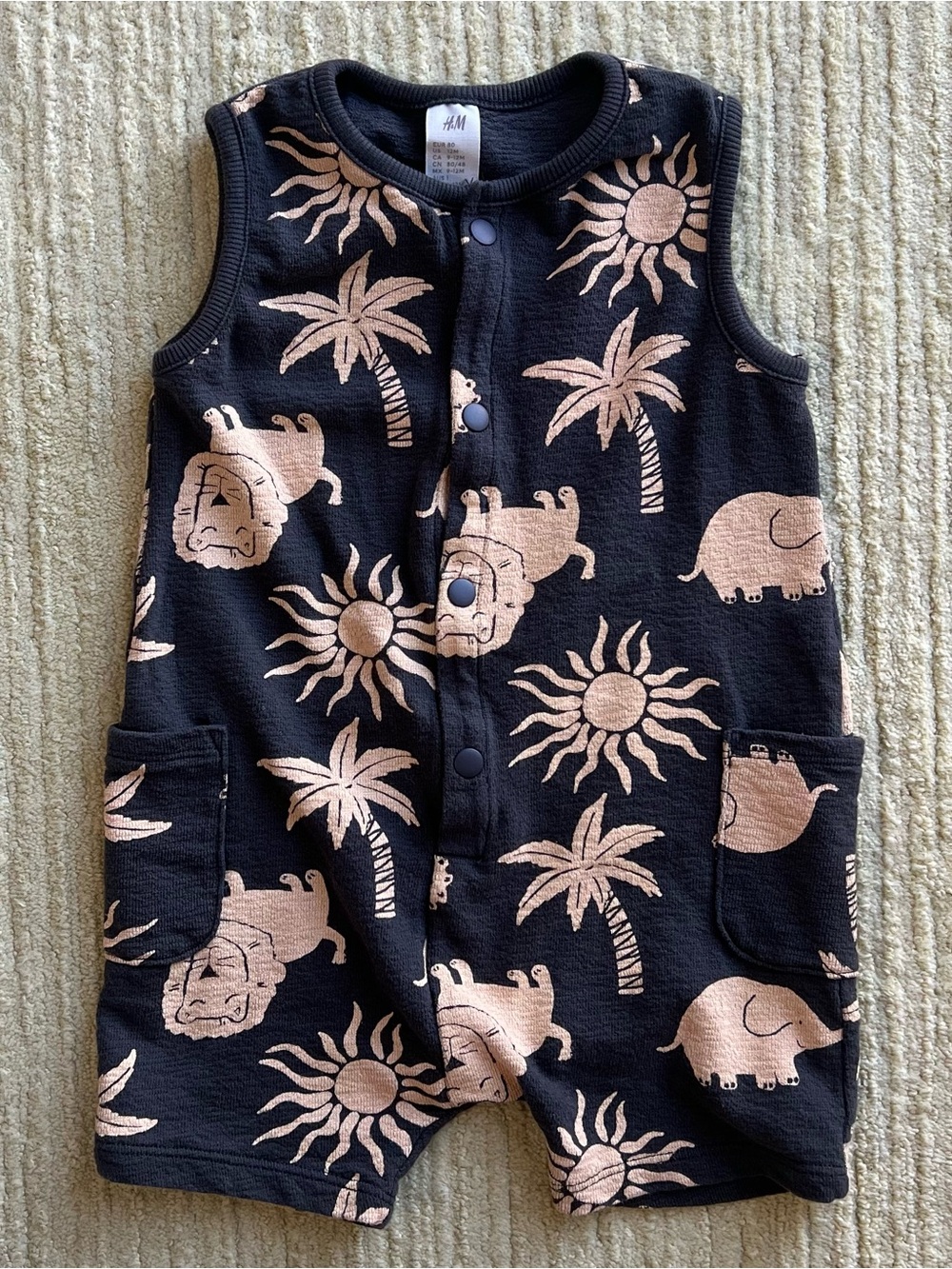 H&M Baby Romper Tropical Jungle Motif